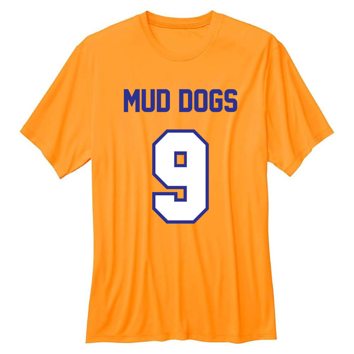 Waterboy Mud Dogs Bobby Boucher #9 football T-shirt - Click Image to Close