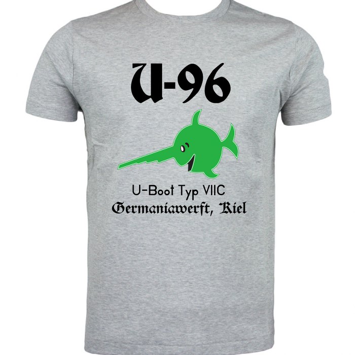 U-96 laughing sawfish German U-boat T-shirt - Click Image to Close