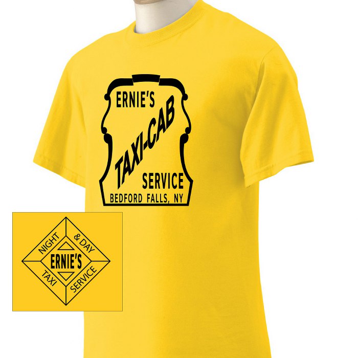 Christmas "Wonderful Life" Ernie's Taxi Tee - Click Image to Close