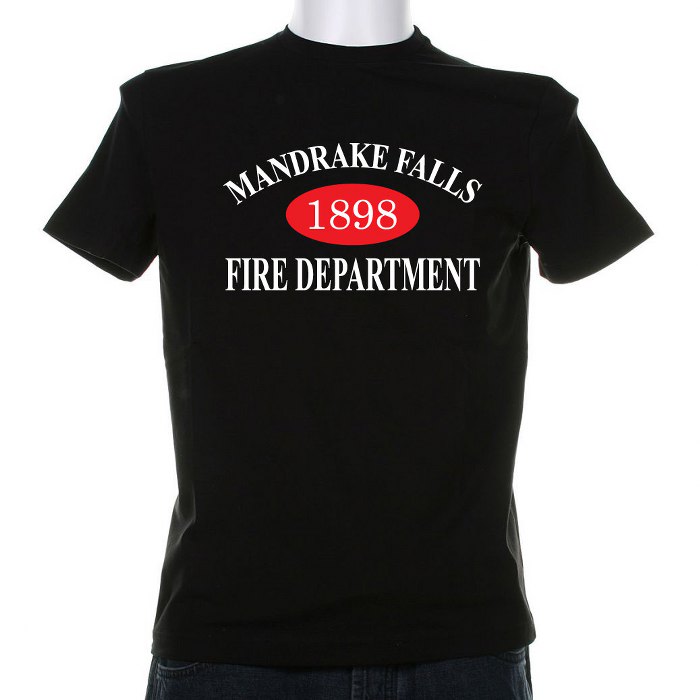 Mr Deeds Mandrake Falls Fire Dept T-shirt - Click Image to Close